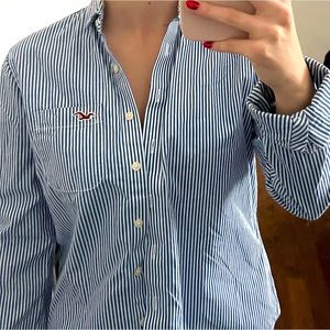 Hollister Striped Button Top